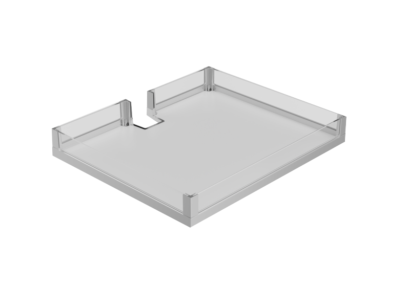Комплект полок Конвой Лавидо 450 мм Арена ВАРИО ХРОМ (5шт + 1 ручка, со стеклянными боковинами) 