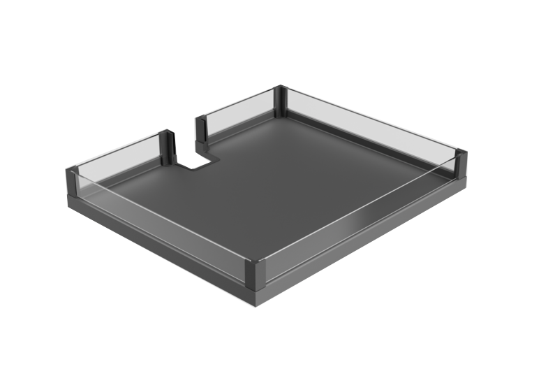 Комплект полок Конвой Лавидо 600 мм Арена ВАРИО АНТРАЦИТ (5шт + 1 ручка, со стеклянными боковинами)