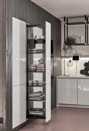 КОМПЛЕКТ ПВ Юбокс, Диспенса 90° 300 мм, H 1900-2300, Арена СТИЛЬ, 4 полки + 2 Юбокс, цвет АНТРАЦИТ